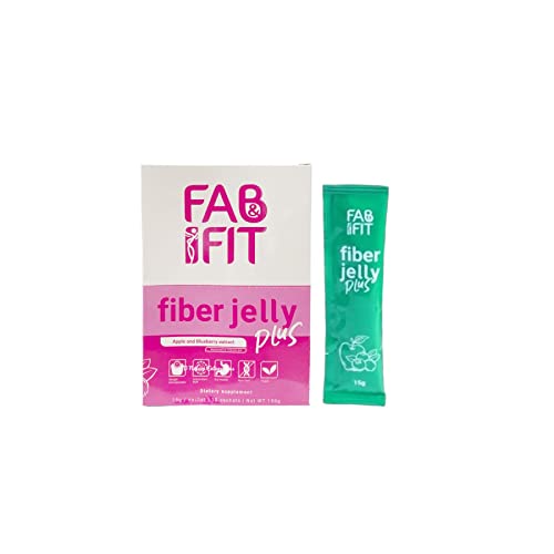 Fab and Fit Fiber Jelly Plus Apple and Blueberry Extract, 10 Sachets