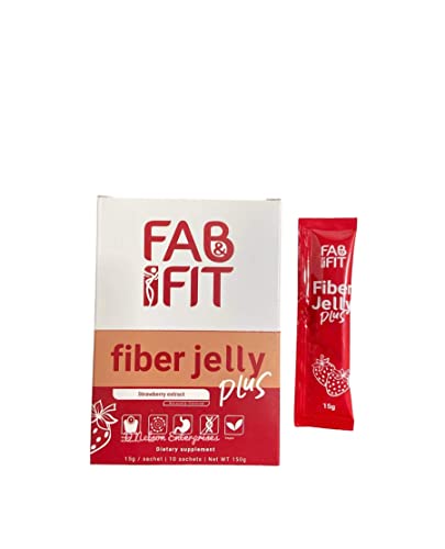 Fab and Fit Fiber Jelly Plus Strawberry, 10 Sachets