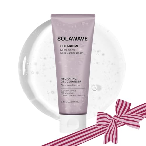Solawave Probiotic Gel Facial Cleanser with Prebiotics and Pro Vitamin B5, Hydrating and Soothing Formula...